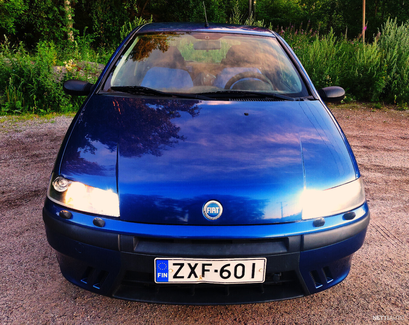 Car, Fiat Punto 1.3 JTD, small approx., Limousine, light blue